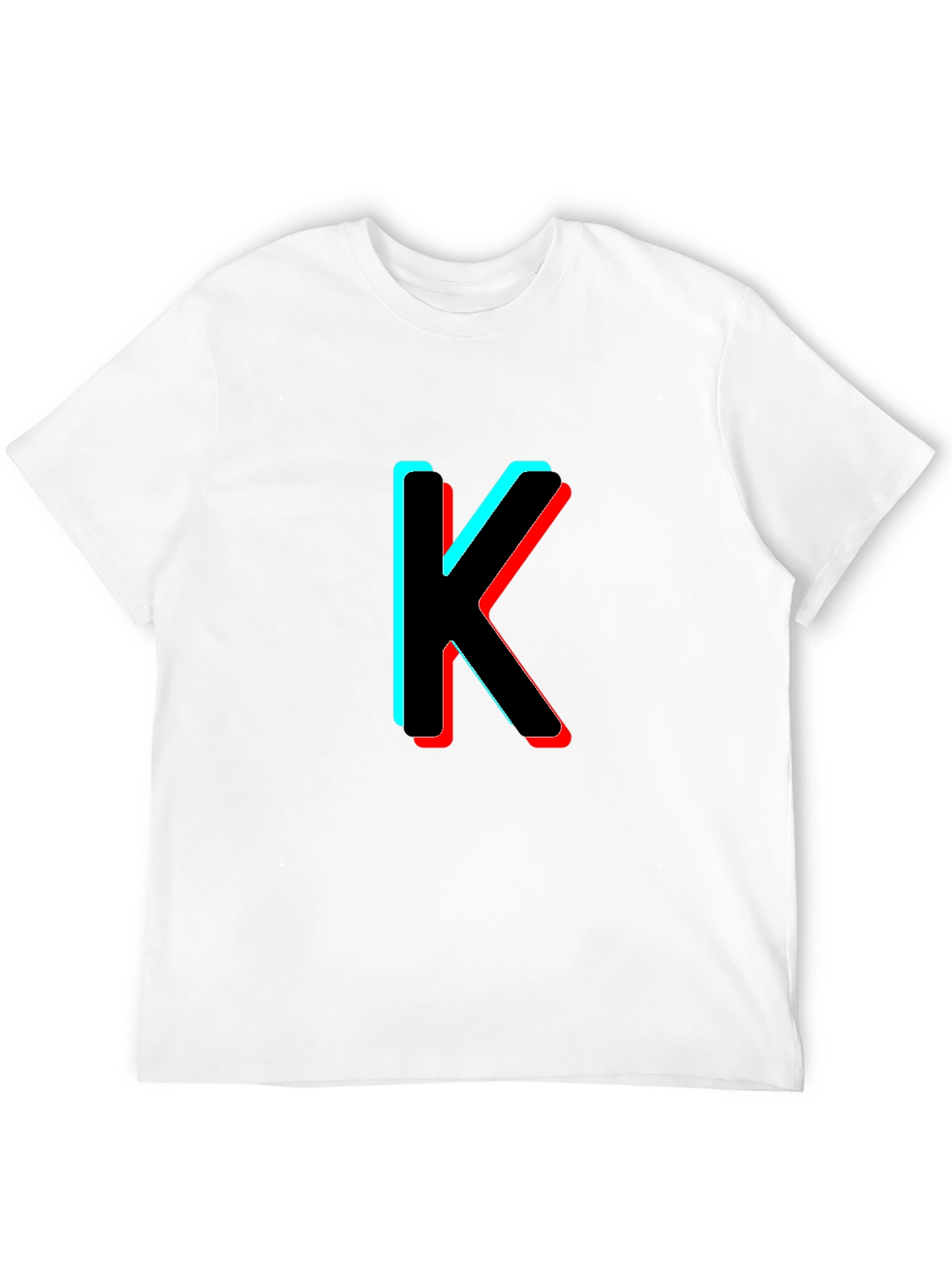 3D Letter K Black T-Shirt