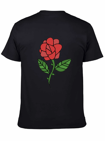 Rose Graphic T-Shirt - Casual Black Tee