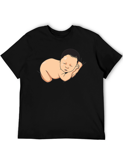 Sleeping Baby Graphic Black T-Shirt
