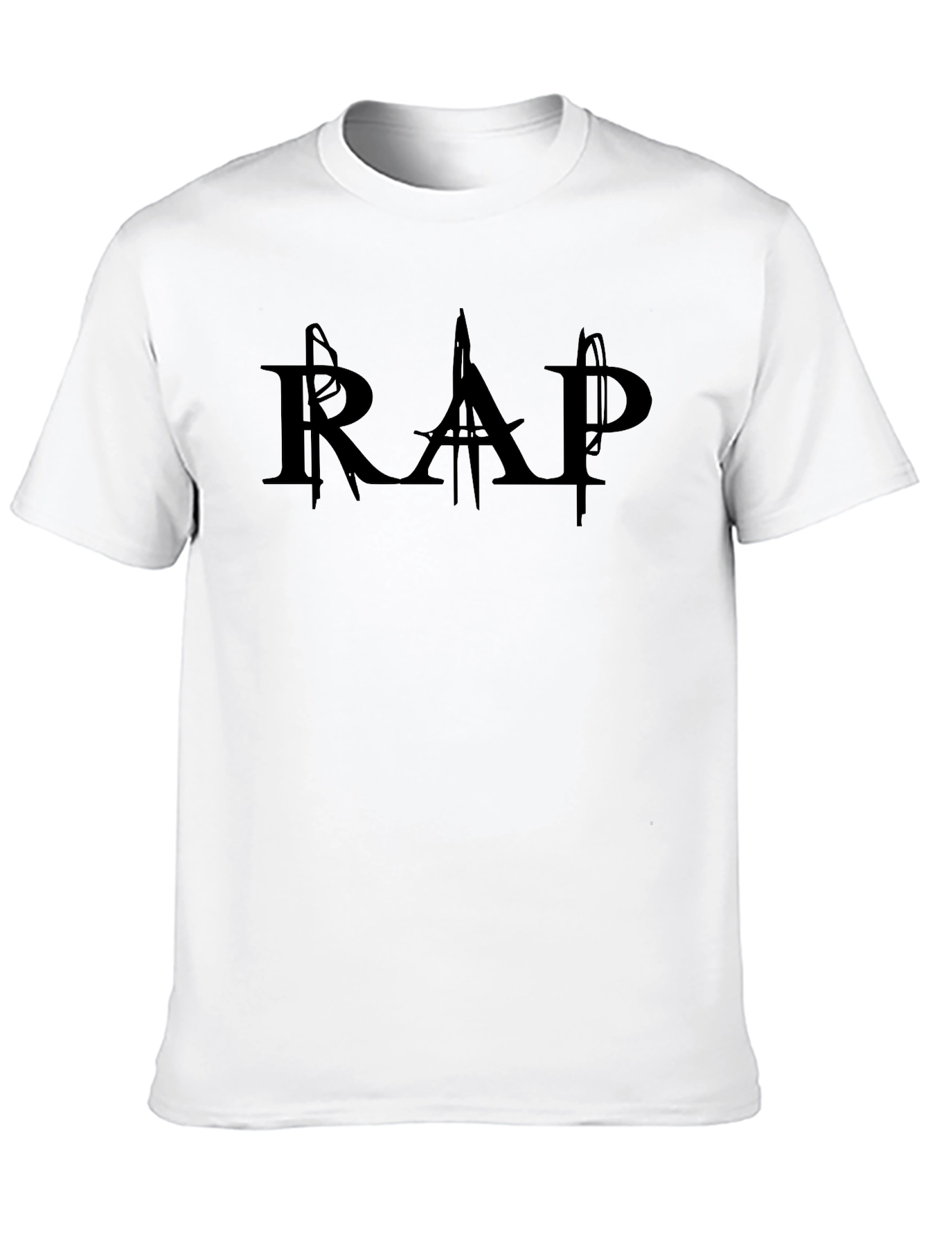 Edgy RAP Graphic Black T-Shirt