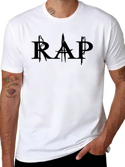 Edgy RAP Graphic Black T-Shirt