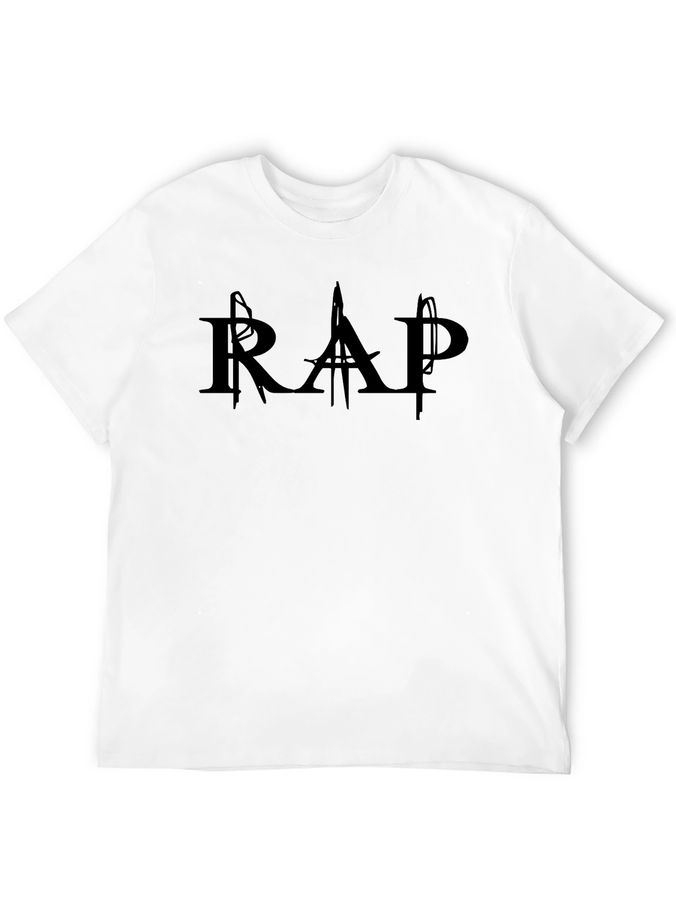 Edgy RAP Graphic Black T-Shirt