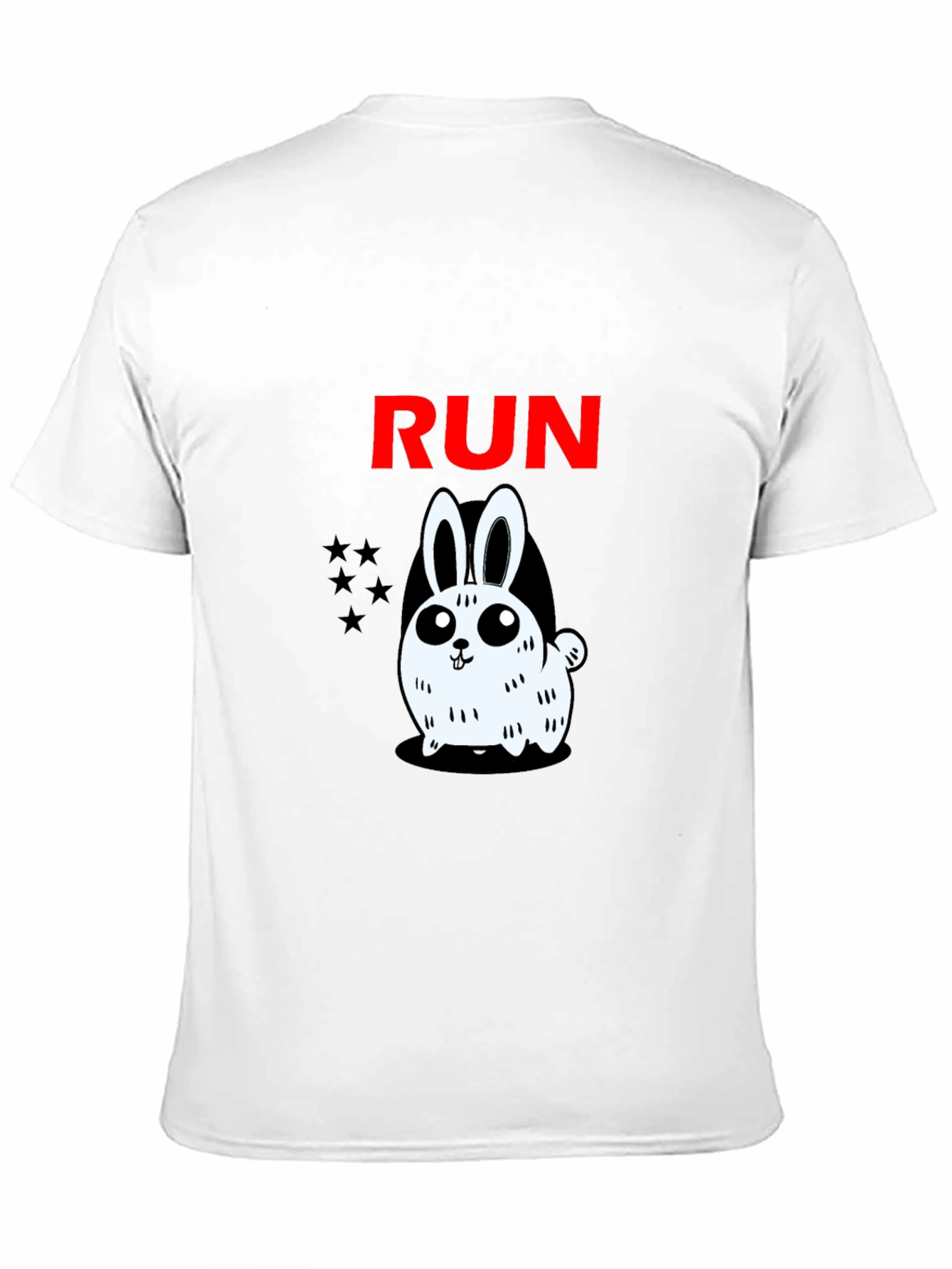 Run Bunny Graphic Tee -  Mens Black Cotton T-Shirt
