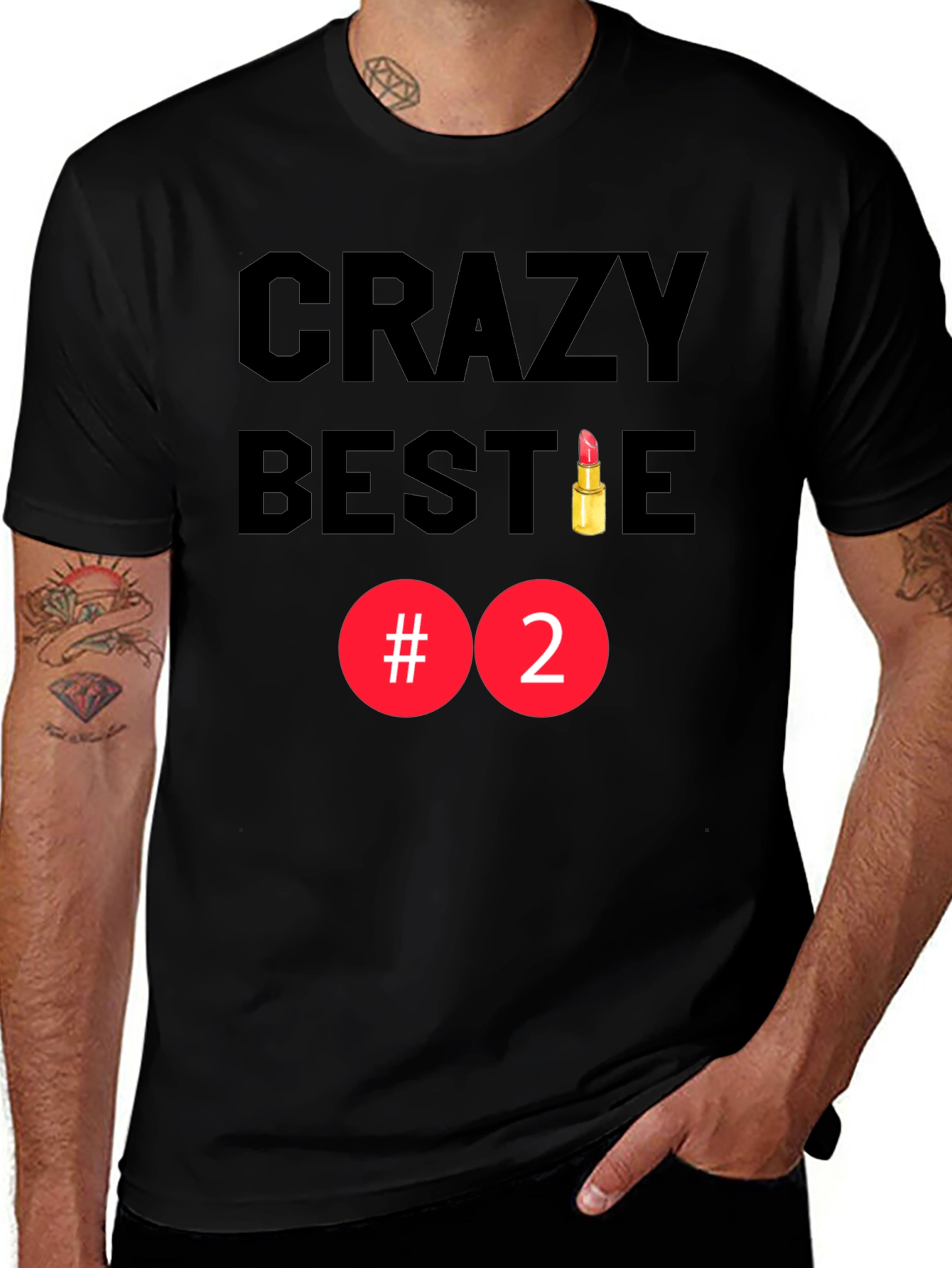 Crazy Bestie #2 Black Graphic Tee