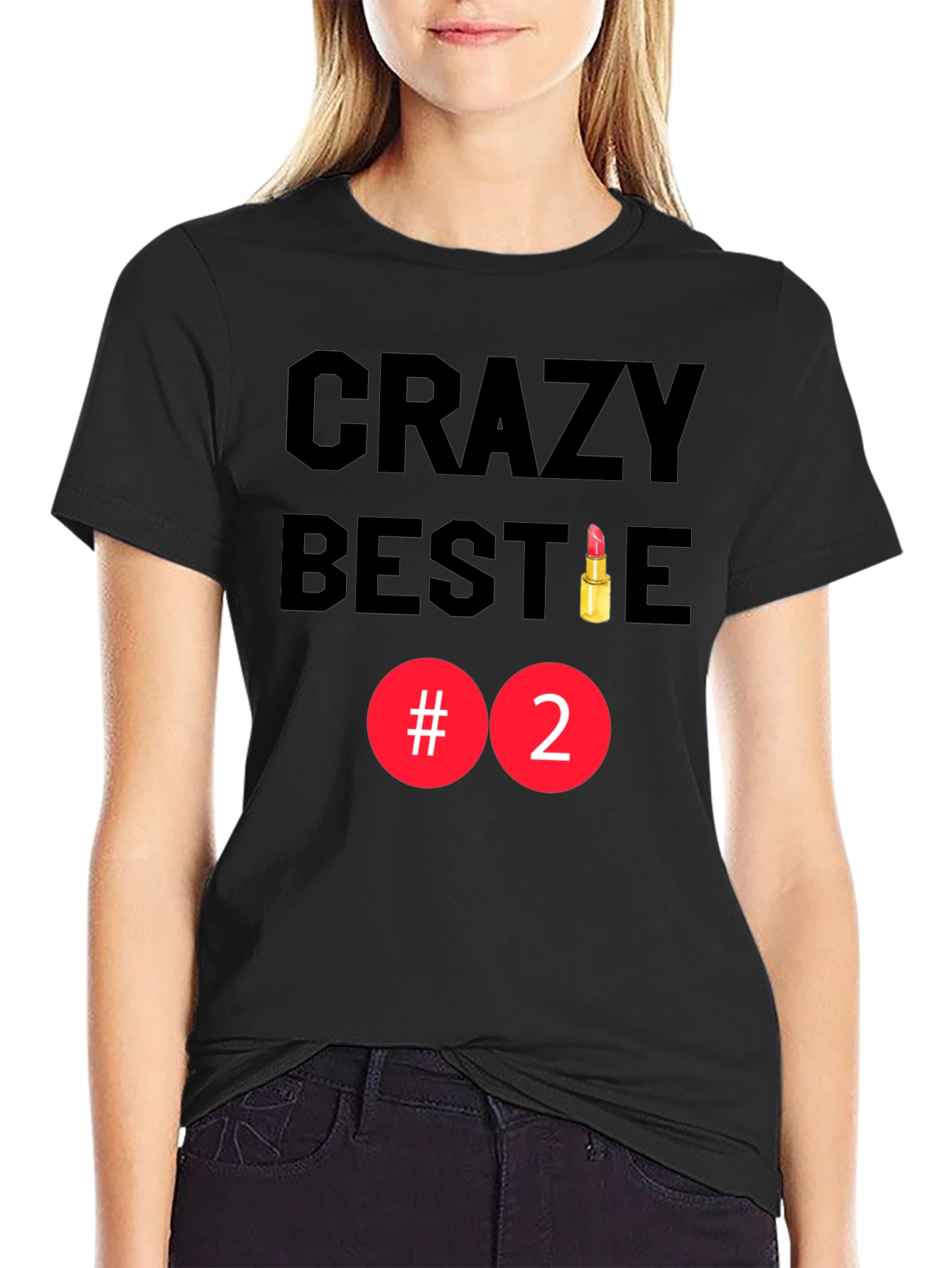 Crazy Bestie #2 Black Graphic Tee