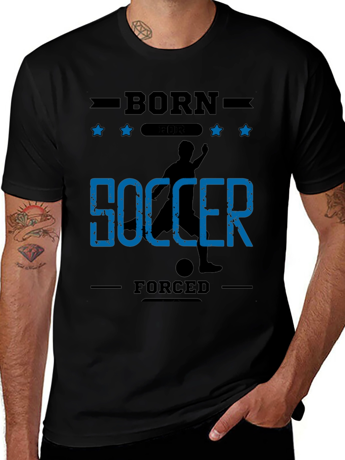 Born for Soccer Black Graphic T-Shirt
