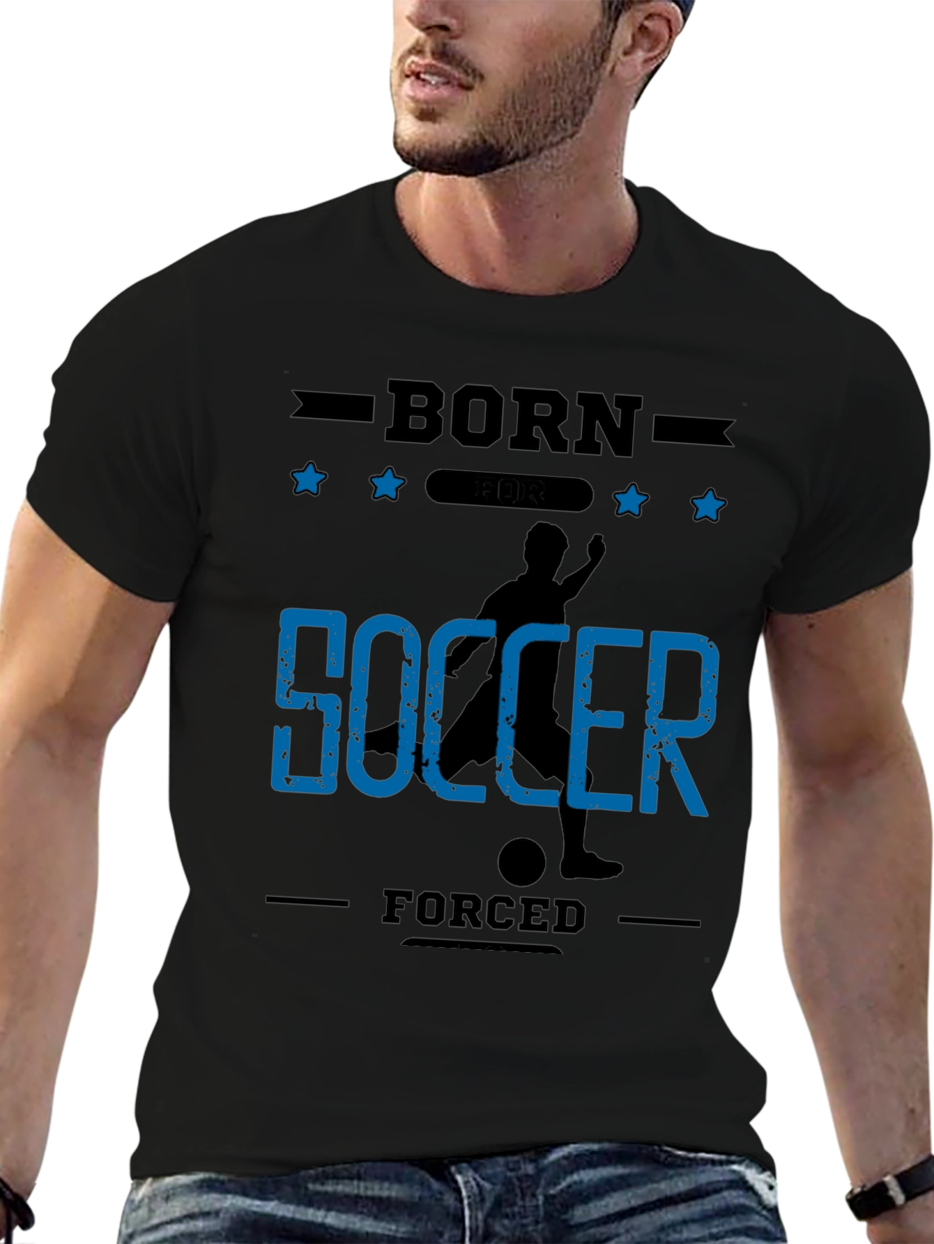Born for Soccer Black Graphic T-Shirt