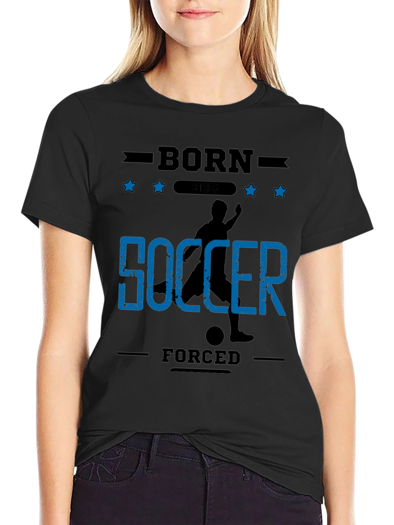 Born for Soccer Black Graphic T-Shirt