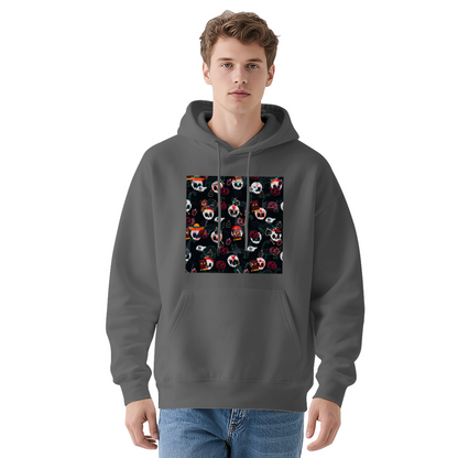 Premium Graphic Hoodie - Skull with Flowers