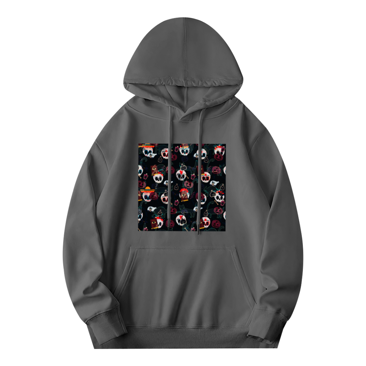 Premium Graphic Hoodie - Skull with Flowers