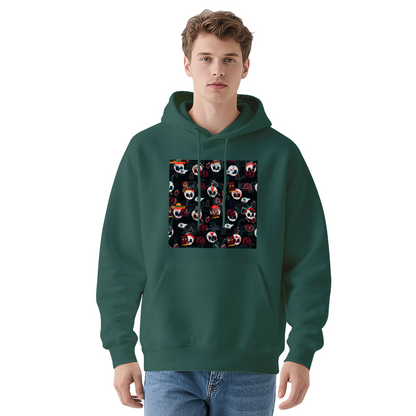 Premium Graphic Hoodie - Skull with Flowers
