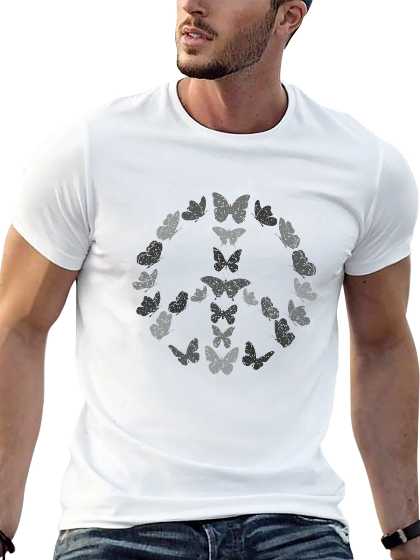 Butterfly Peace Sign Graphic Tee