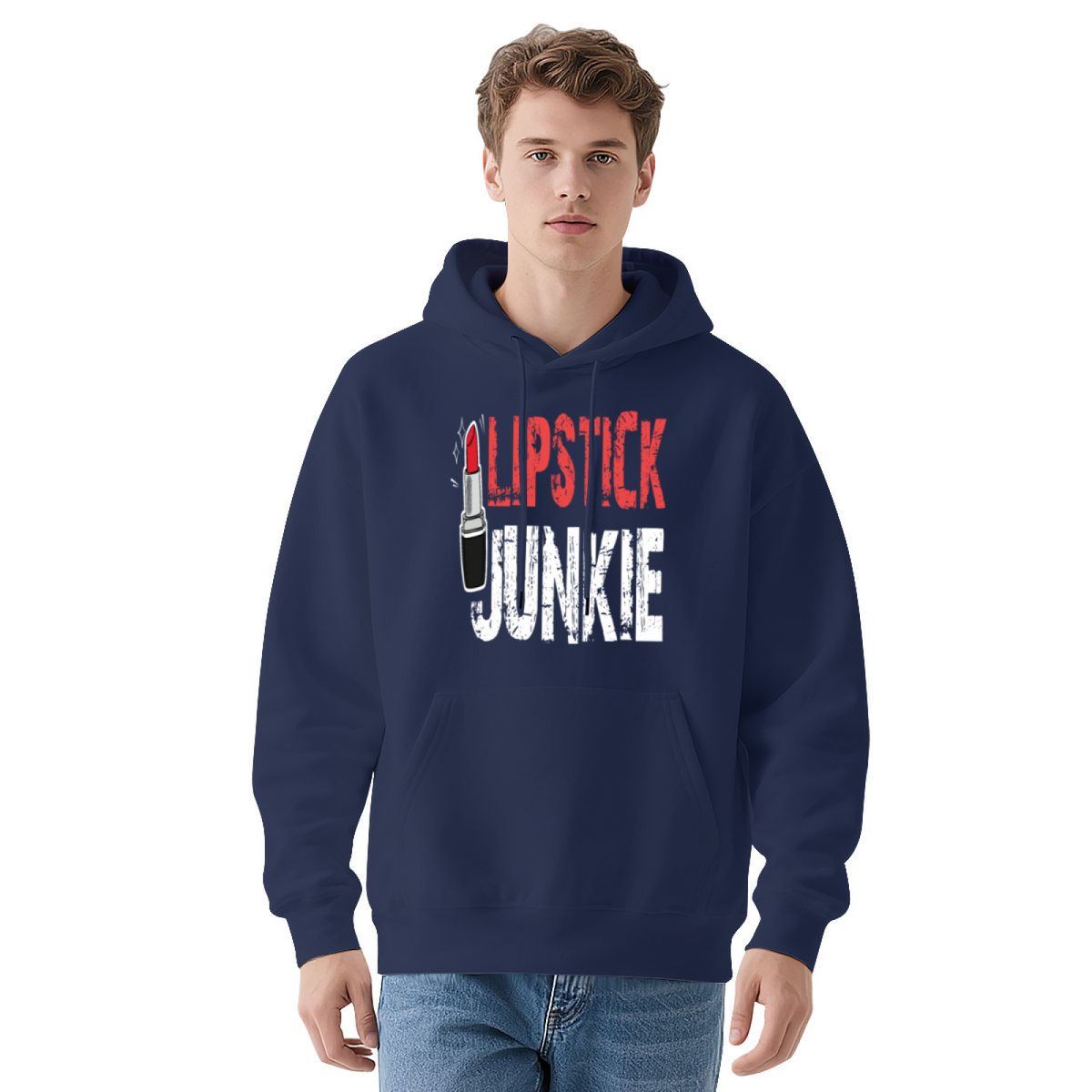 Lipstick Junkie Distressed Graphic Hoodie