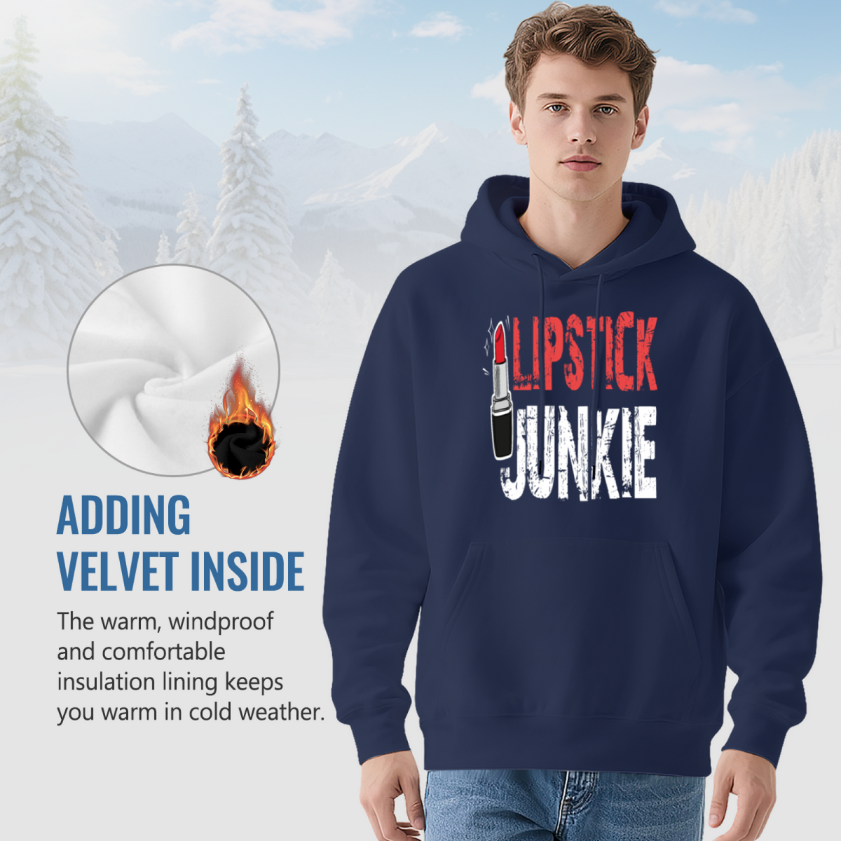 Lipstick Junkie Distressed Graphic Hoodie