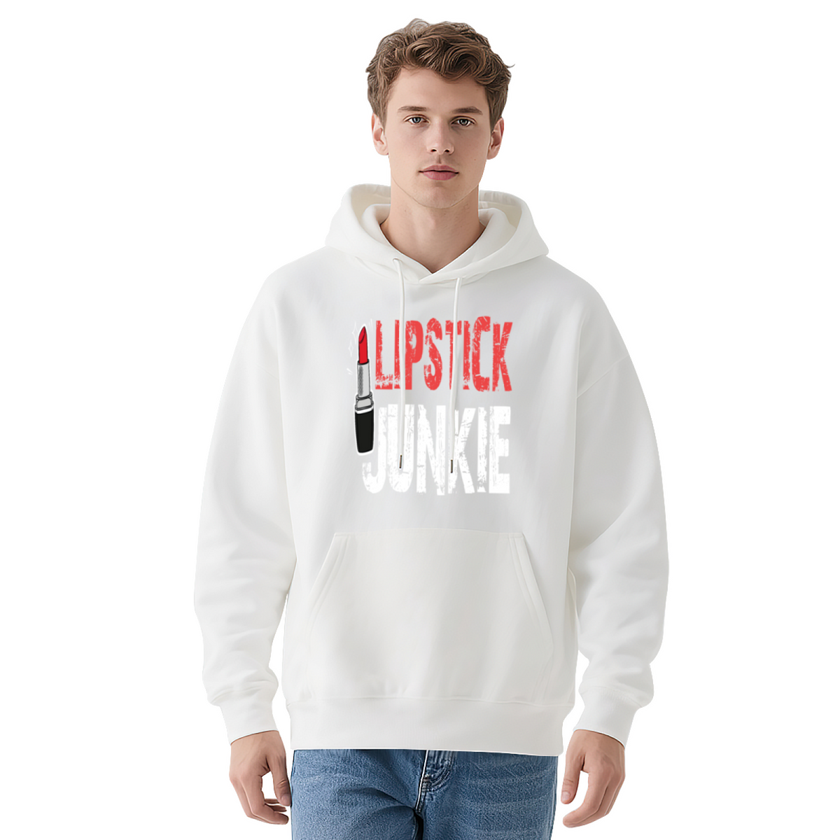 Lipstick Junkie Distressed Graphic Hoodie