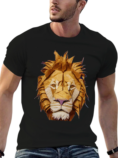 Origami Lion Graphic Tee - Black