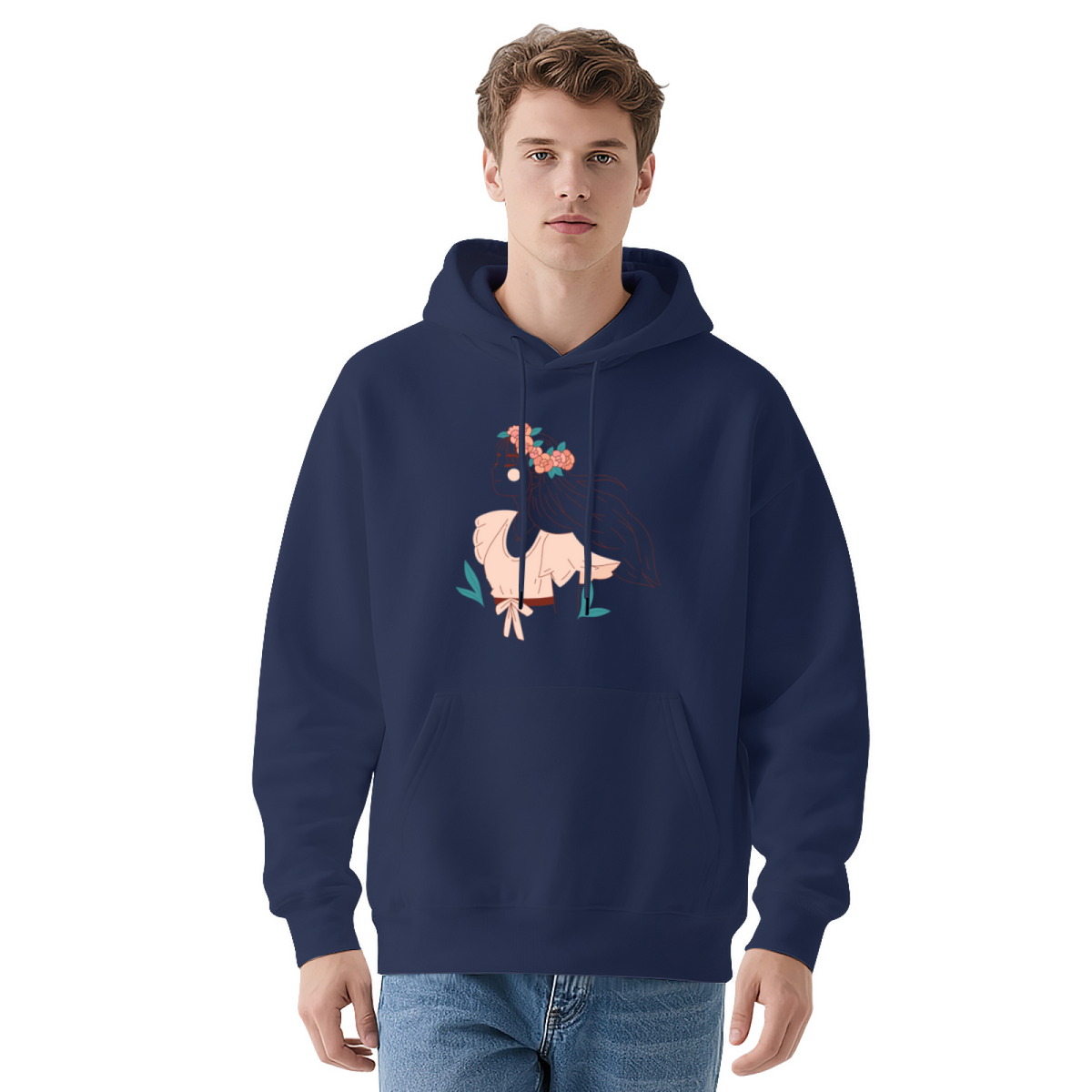 Cool Graphic Hoodie - Minimalist Illustration Girl