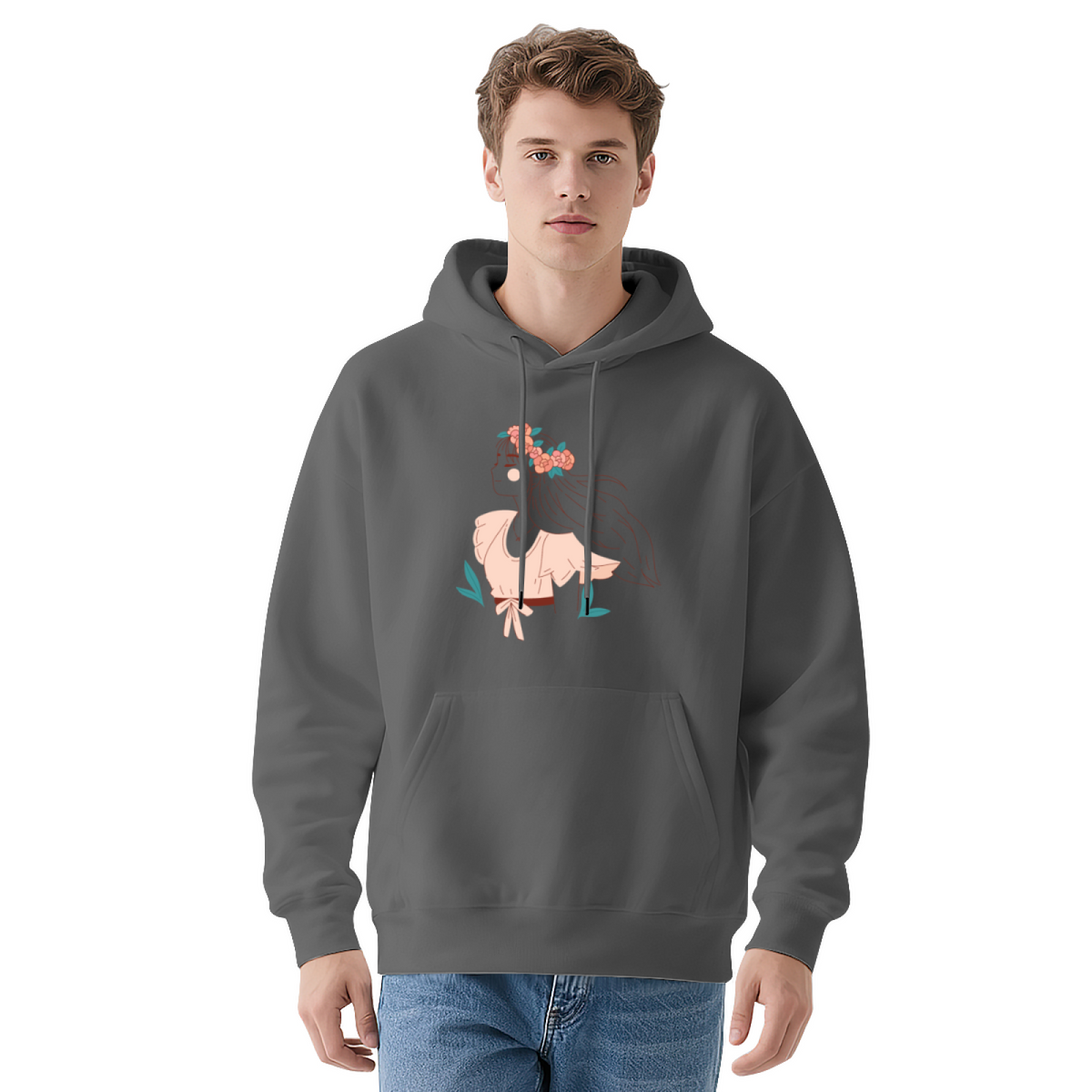 Cool Graphic Hoodie - Minimalist Illustration Girl