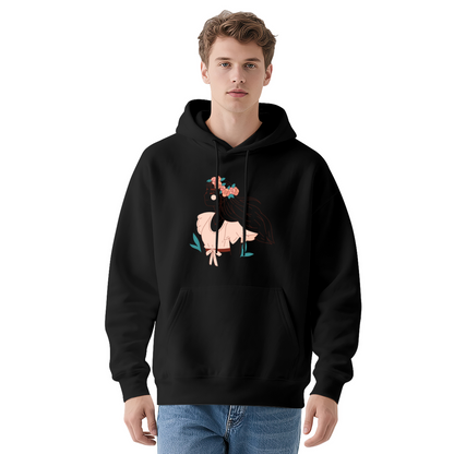 Cool Graphic Hoodie - Minimalist Illustration Girl