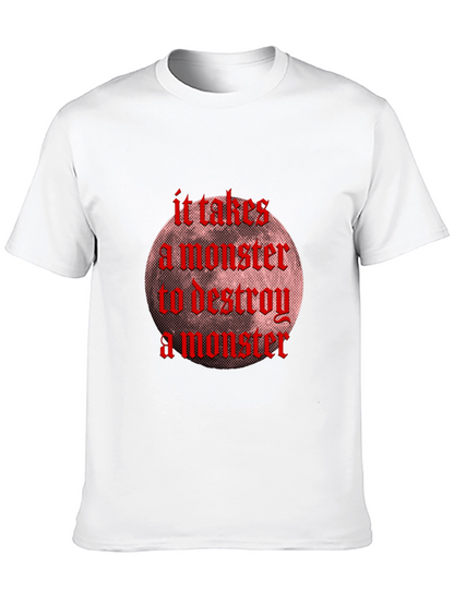 Monster Destroy Graphic Black T-Shirt