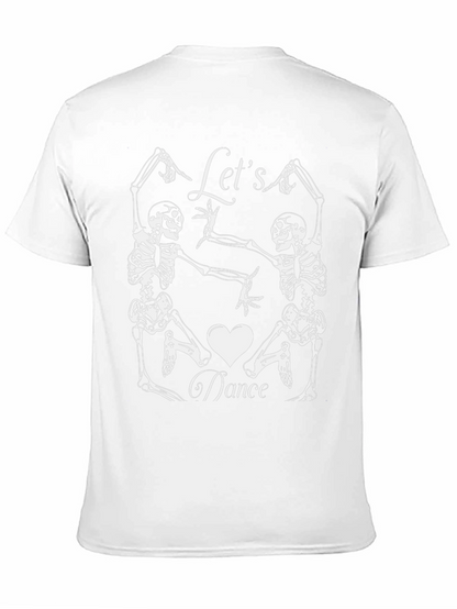 Skeleton Dance Graphic Tee - Halloween Black T-Shirt