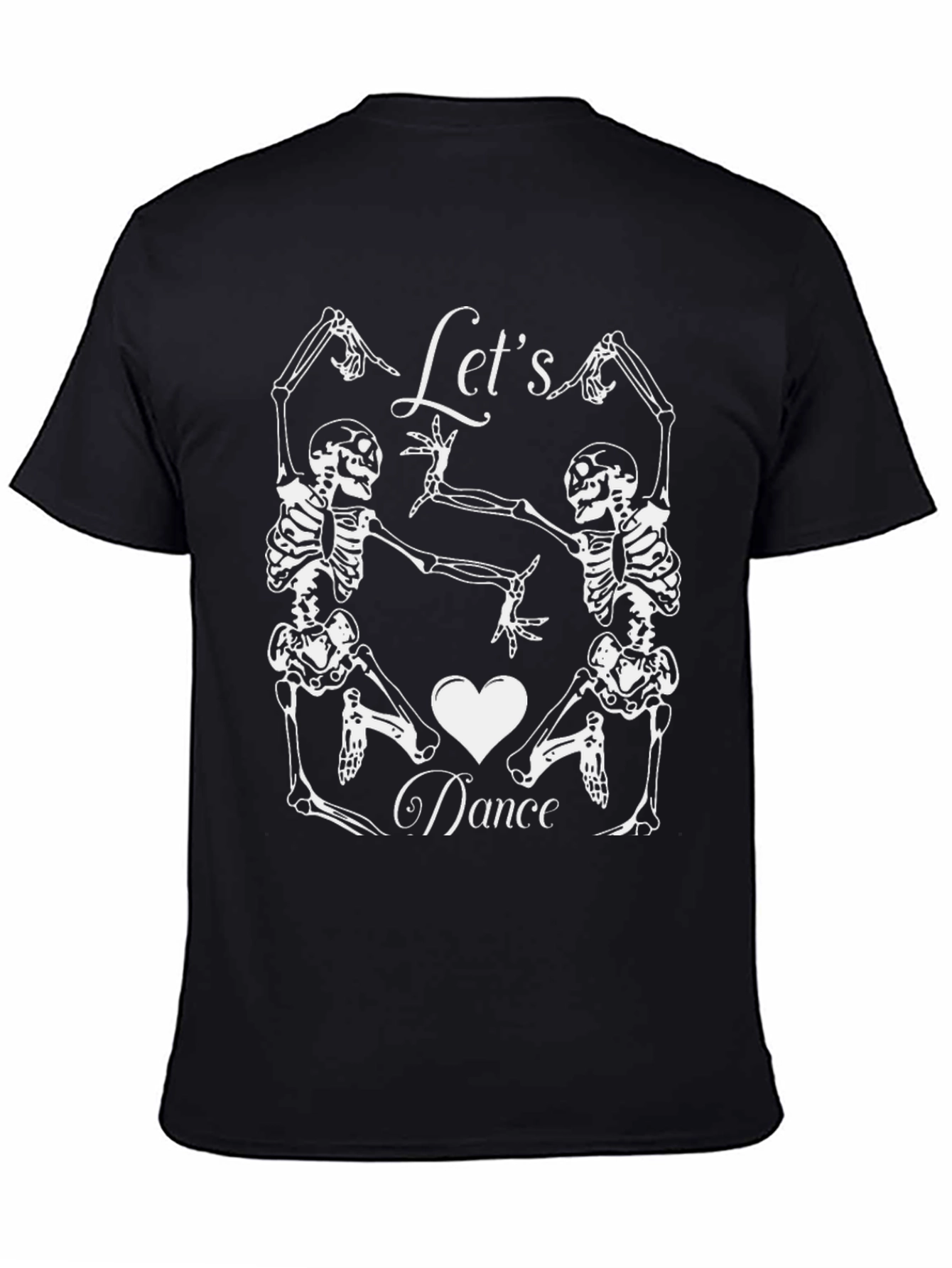 Skeleton Dance Graphic Tee - Halloween Black T-Shirt