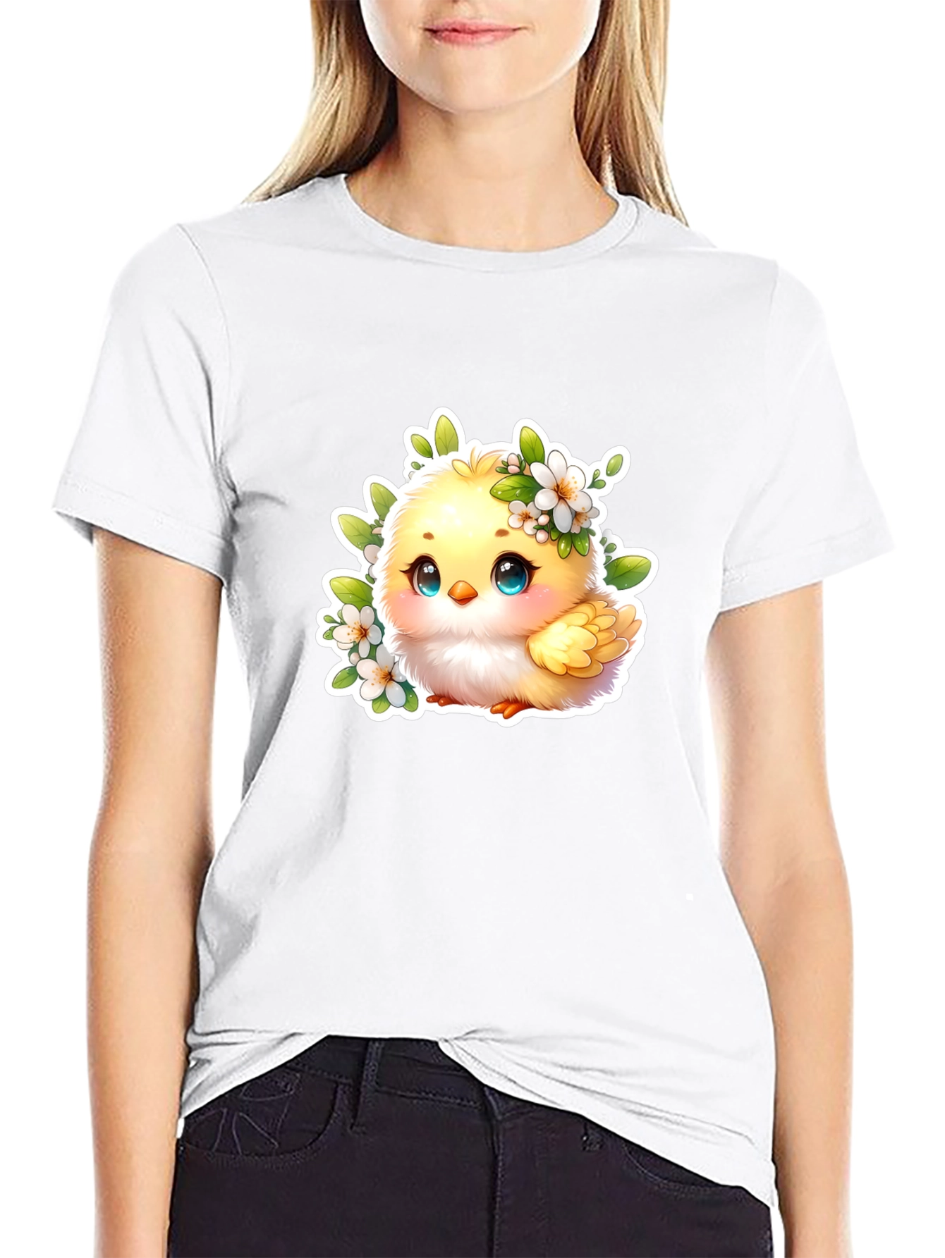 Cute Chick Graphic Tee - Adorable Black T-Shirt