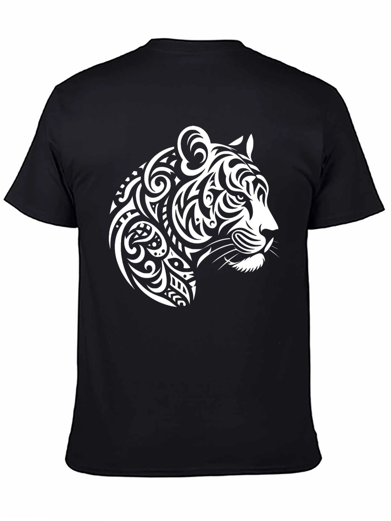 Tribal Tiger Graphic Tee - Bold Black T-Shirt
