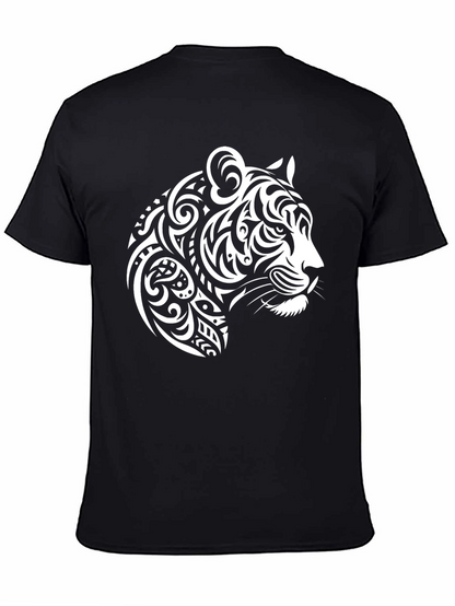 Tribal Tiger Graphic Tee - Bold Black T-Shirt