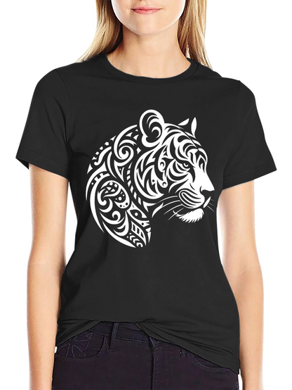 Tribal Tiger Graphic Tee - Bold Black T-Shirt