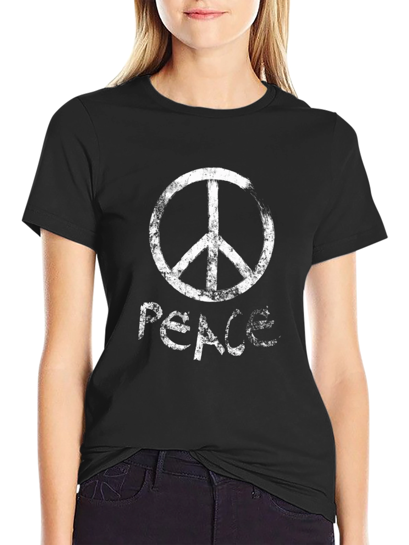 Peace Sign T-Shirt - Grunge Style