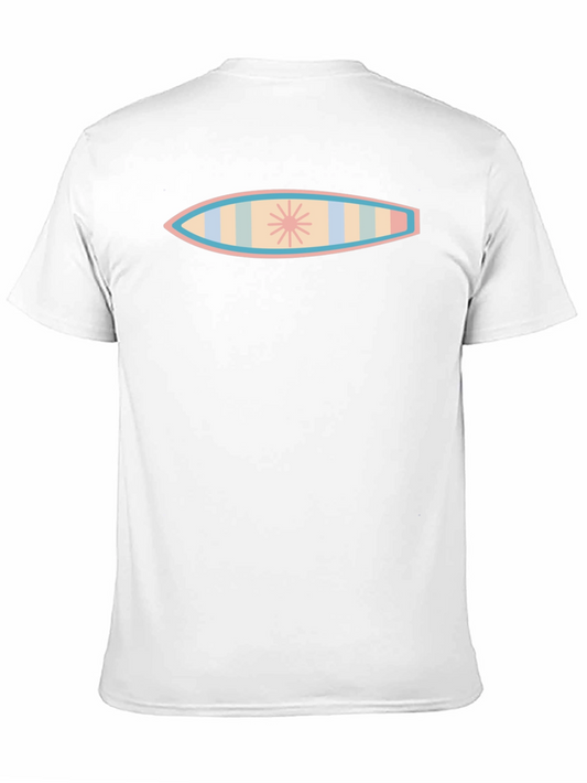 Surfboard Graphic T-Shirt - Black Cotton Blend