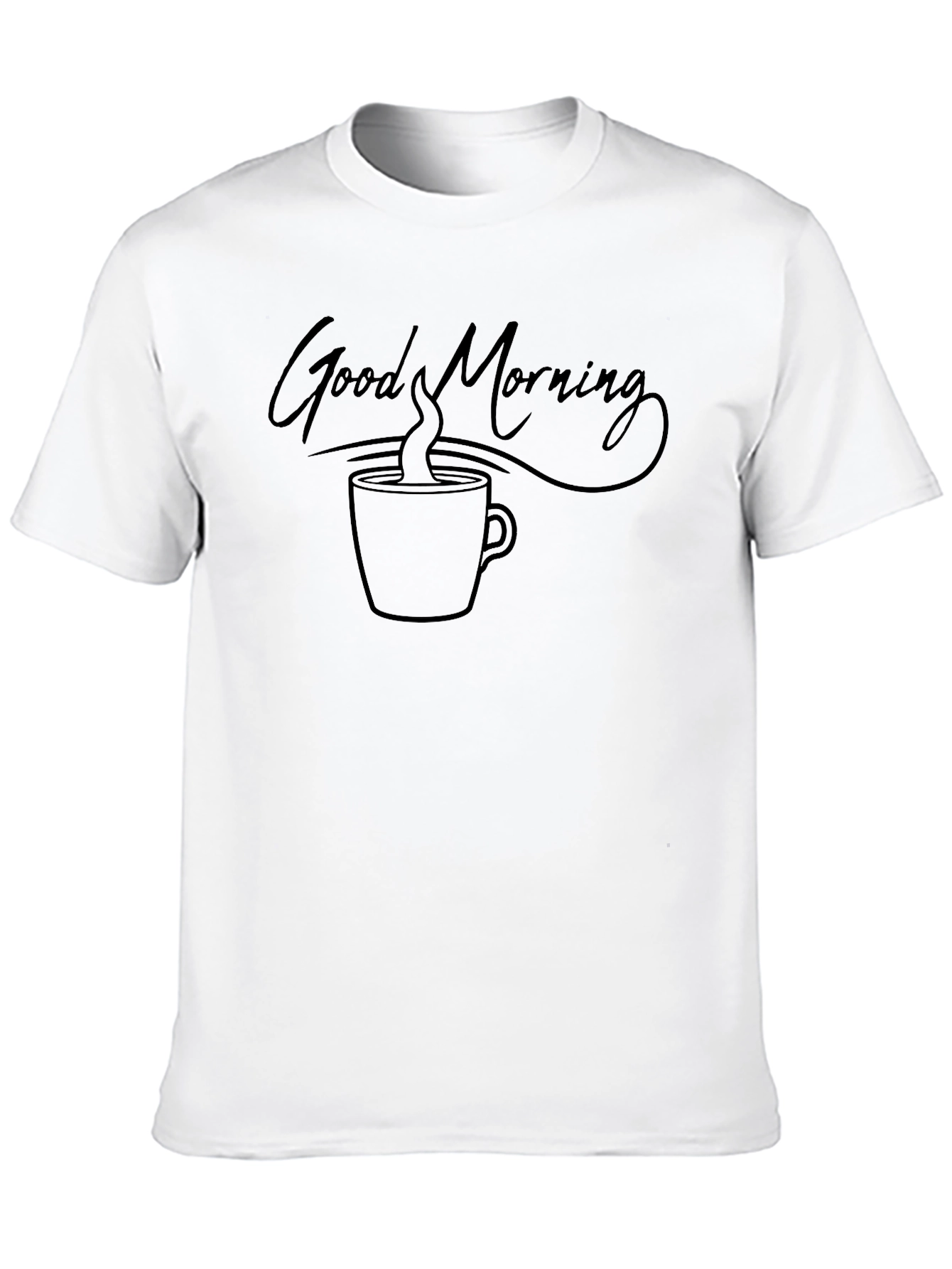 Good Morning Coffee Graphic Tee - Black