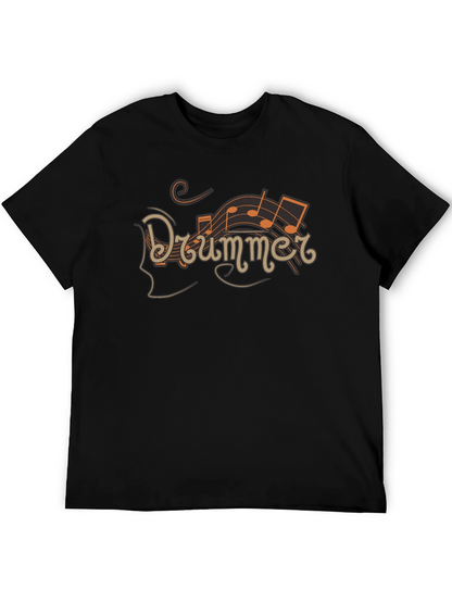 Drummer Music Notes Graphic Tee