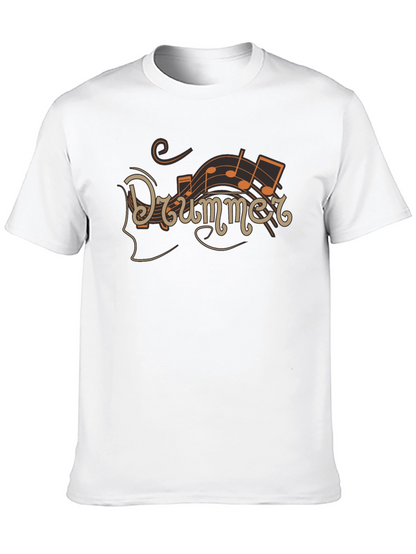 Drummer Music Notes Graphic Tee