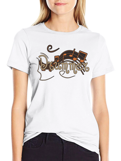 Drummer Music Notes Graphic Tee