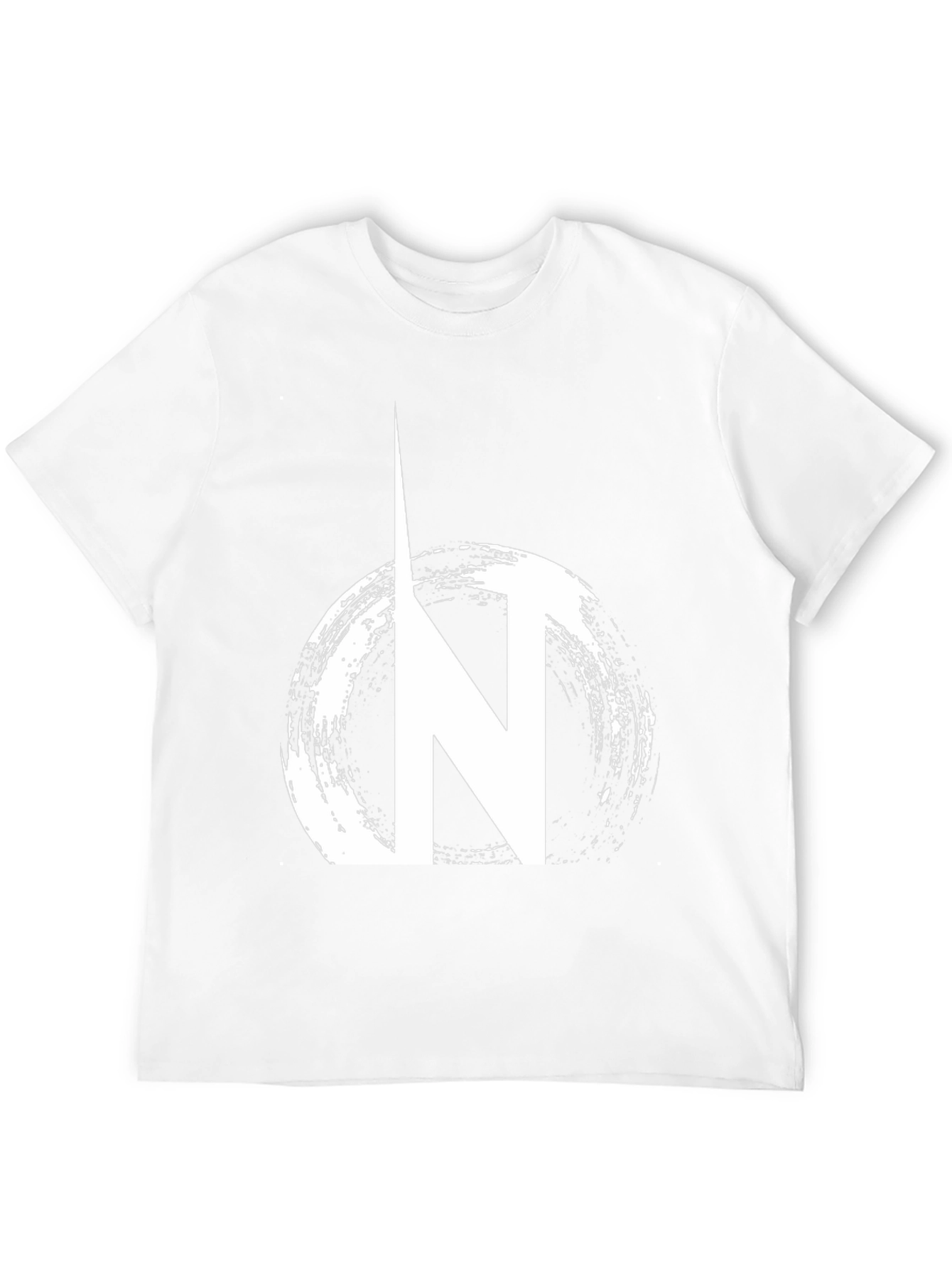 Black Graphic Tee: N Circle Design Casual Wear