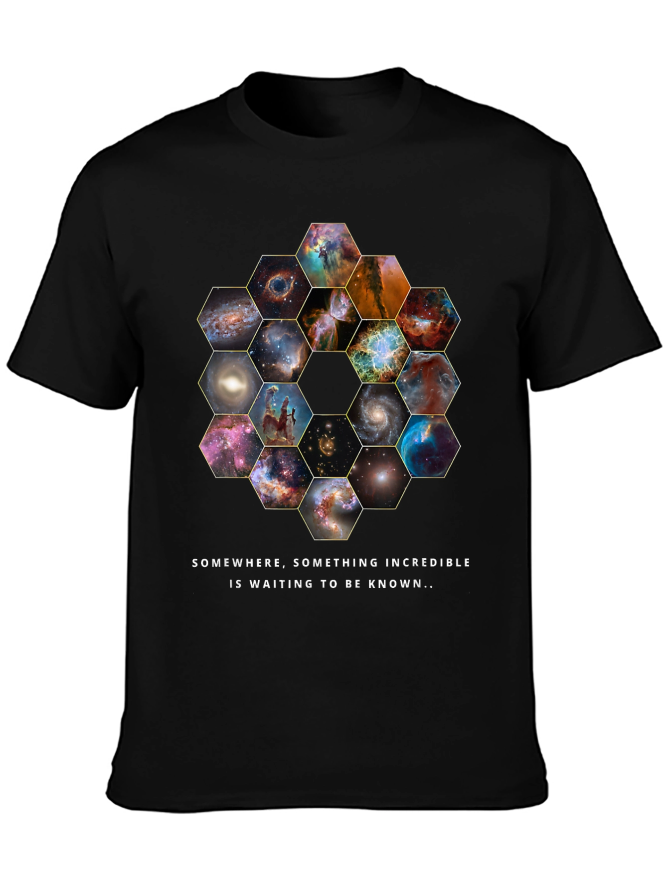 Cosmic Hexagon T-Shirt - Explore the Universe!