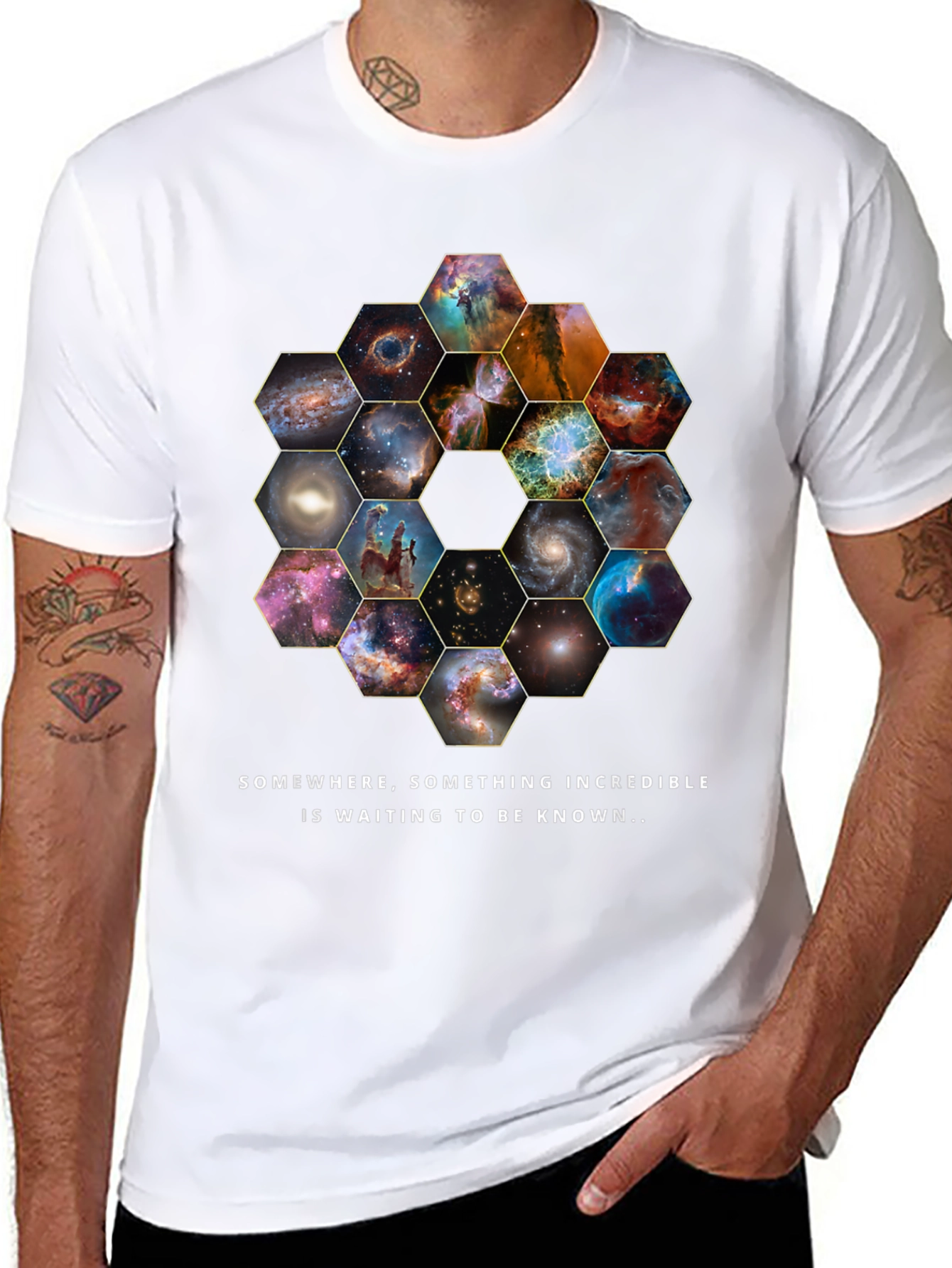 Cosmic Hexagon T-Shirt - Explore the Universe!
