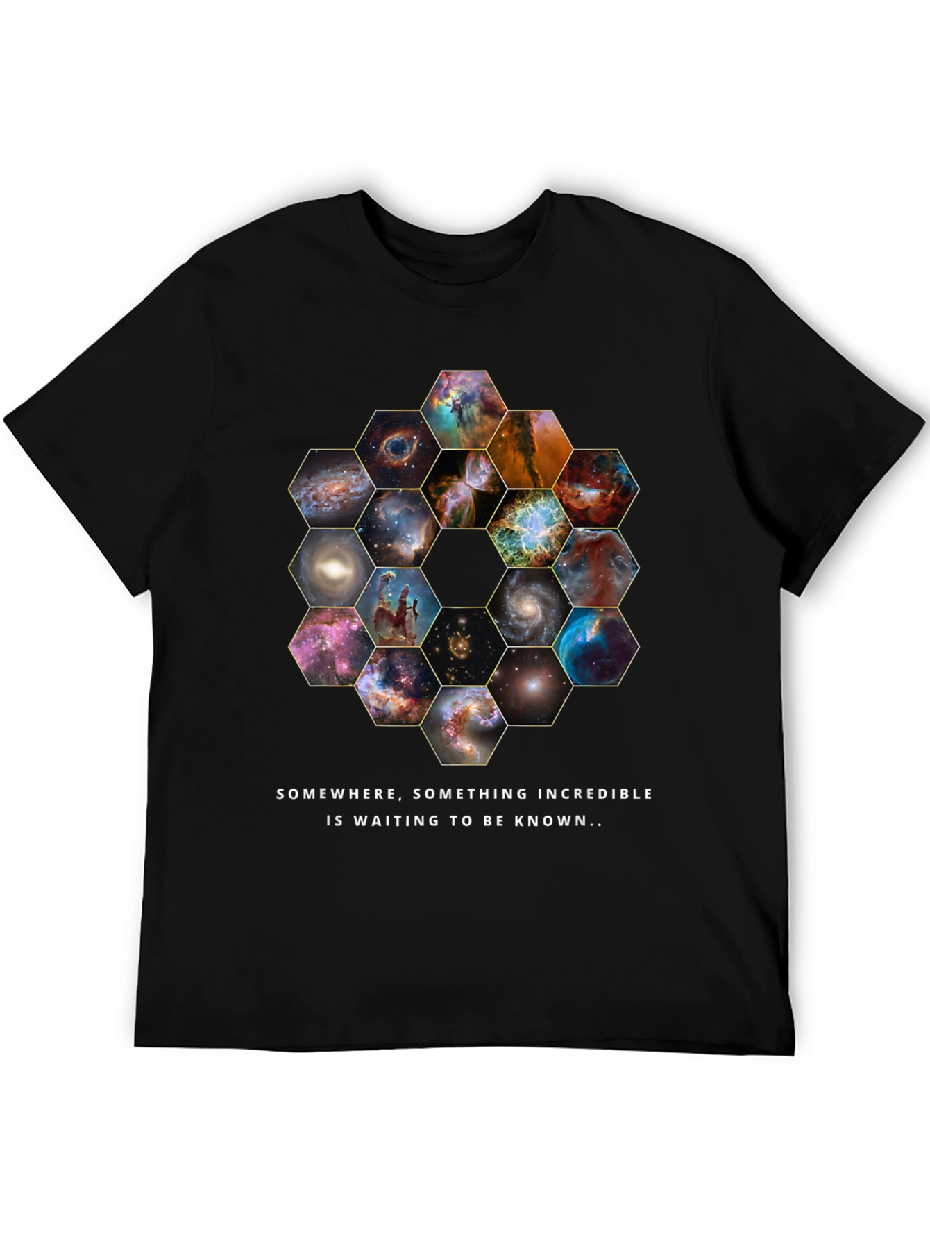 Cosmic Hexagon T-Shirt - Explore the Universe!