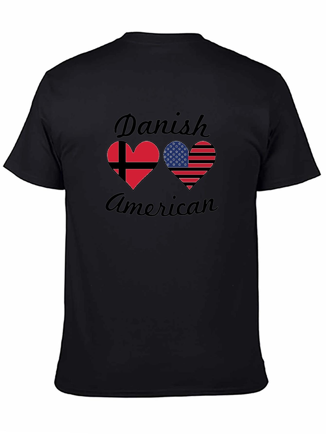 Danish American Flag Heart T-Shirt