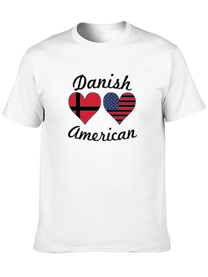 Danish American Flag Heart T-Shirt