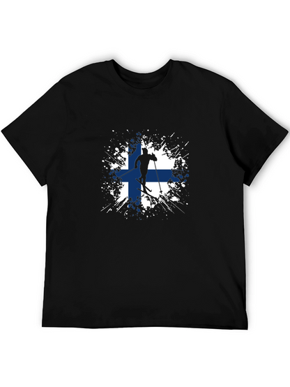 Finland Flag Skiing T-Shirt