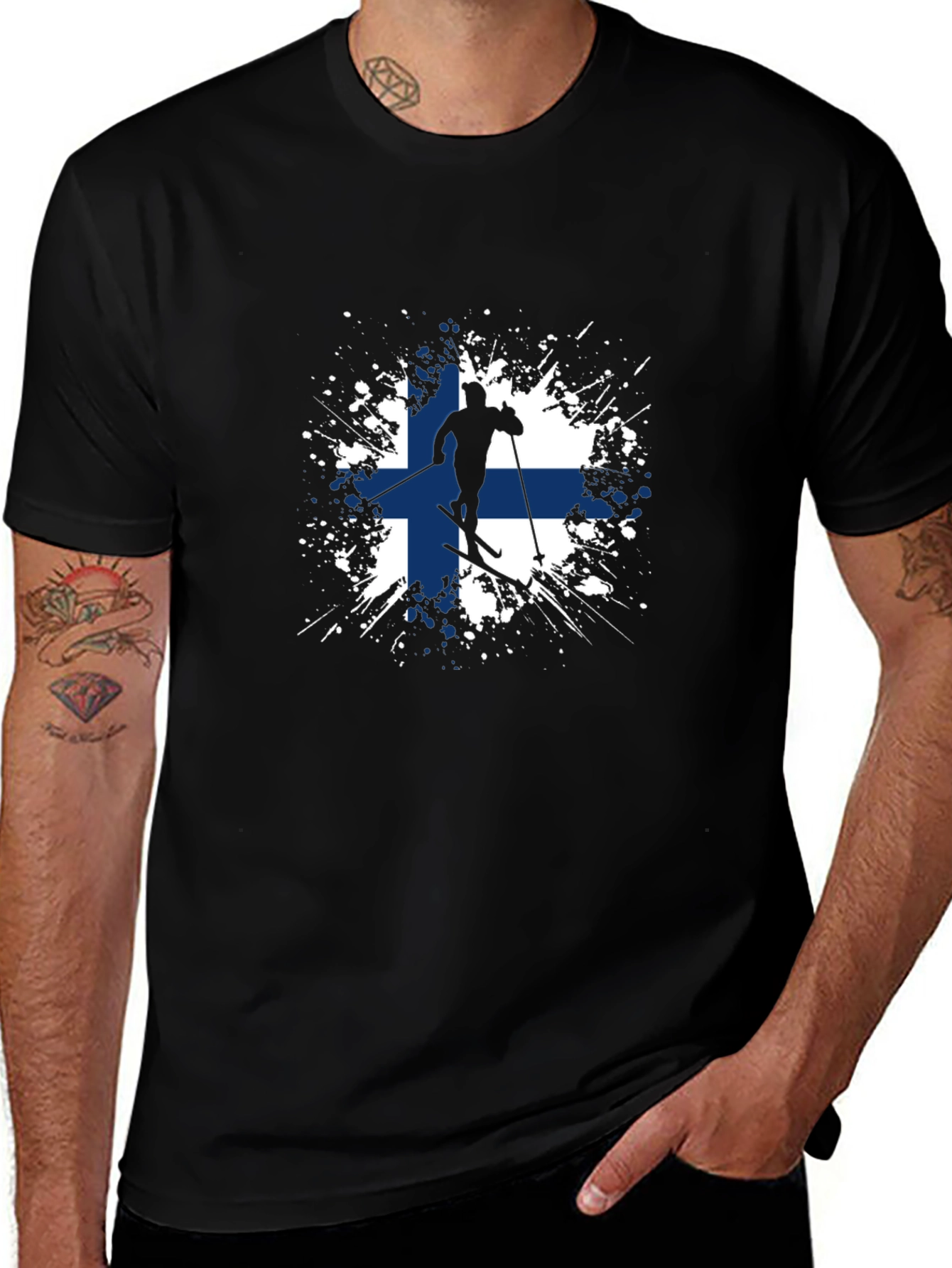 Finland Flag Skiing T-Shirt