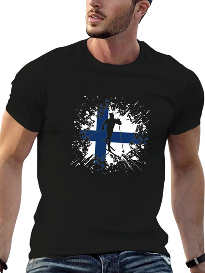 Finland Flag Skiing T-Shirt