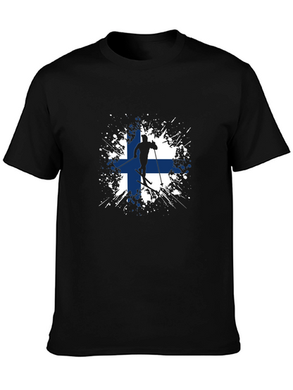 Finland Flag Skiing T-Shirt