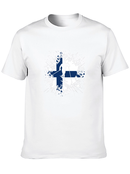 Finland Flag Skiing T-Shirt