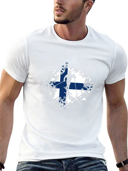 Finland Flag Skiing T-Shirt