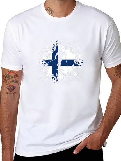 Finland Flag Skiing T-Shirt
