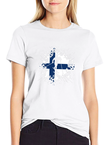 Finland Flag Skiing T-Shirt